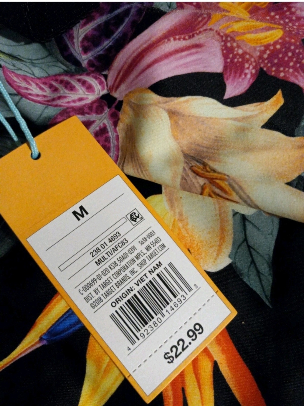 Black Tropical Floral Swim Top BAY ONE GET ONE FREE $15 - Picture 8 of 10